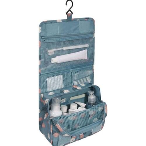 Portable Travel Women Cosmetic Bag Folding Handbag Waterproof Hanging Zipper Makeup Case Organizer Storage Make Up Bags Neceser