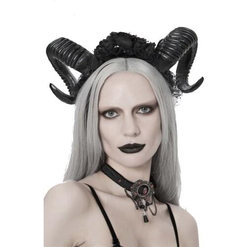 Punk Headband Stage Show Hairpin Party Show Hair Accessories Punk Black Horn Hair Accessories Ladies Hairpin