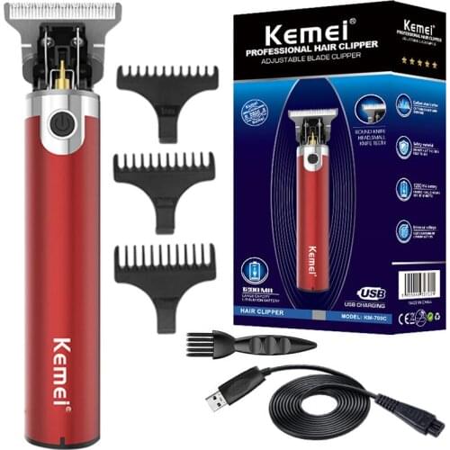 Kemei 700C Pro rechargeable metal housing electric hair trimmer professional beard hair clipper barber cordless haircut machine