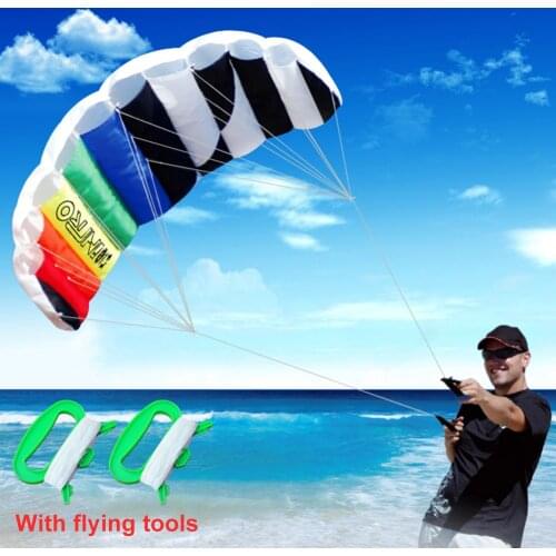 Drop shipping Dual Line Parafoil Kite FlyingTools Line Power Braid Sailing Kitesurf Rainbow Outdoor Toys Sports Beach Stunt Kite