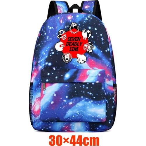 Backpack Anime The Seven Deadly Sins Casual Schoolbag Canvas Packsack High Quality Teenger Unisex Student Travel Laptop Bag