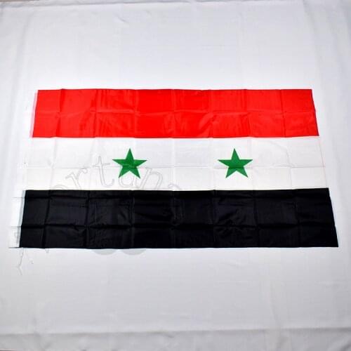 Syria 90*150cm The Syrian Arab Republic Syrian two star flag Banner 3x5 Foot Hanging Home Decoration flag