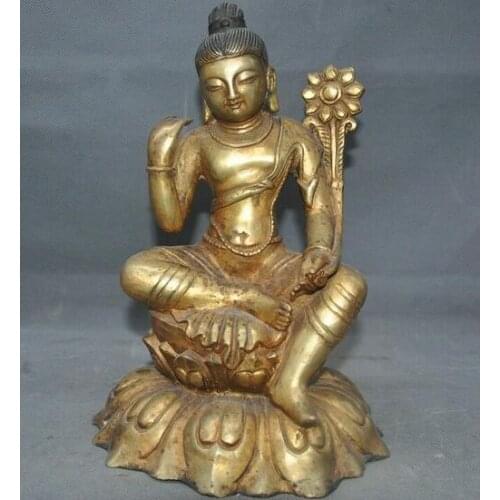 Tibet Buddhism bronze Gilt Tara Kwan-yin guanyin goddess God Buddha statue