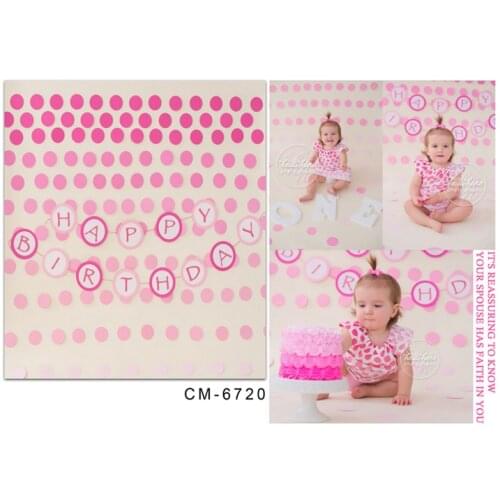 TR Pink Polka Dots Children Baby Vinyl Fotografia Backgrounds 5X7ft Photography Backdrops Studio Birthday Photo Decor Props