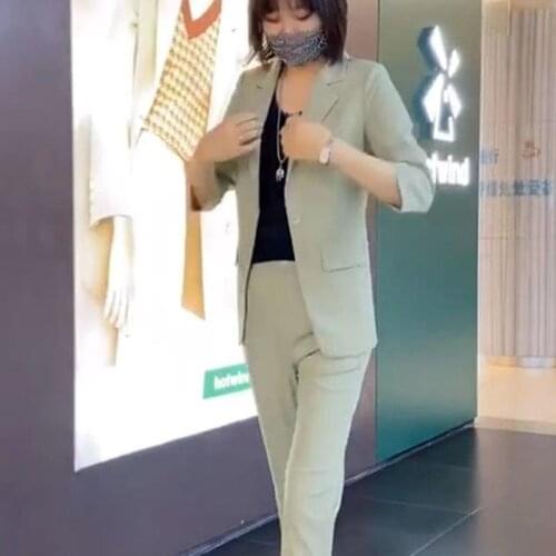 2021 Spring Autumn 2-piece set Women Blazer Office Ladies Business Blazer+Harem Pants Casual Female Clothing Suits Plus Size 4XL