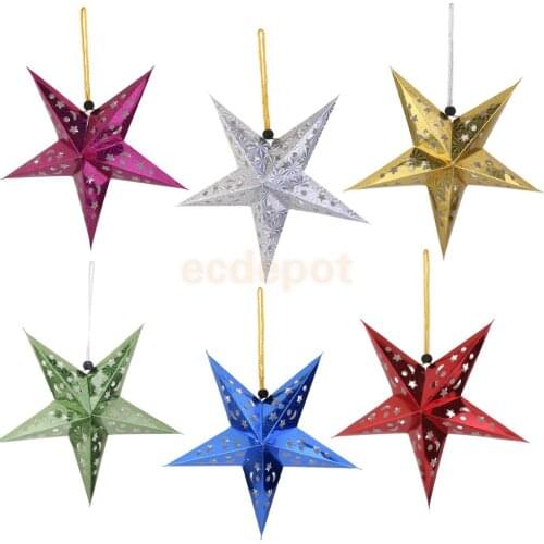 10 x Star Paper Lantern Lampshade Wedding Party Home Xmas Hanging Decoration Multicolor