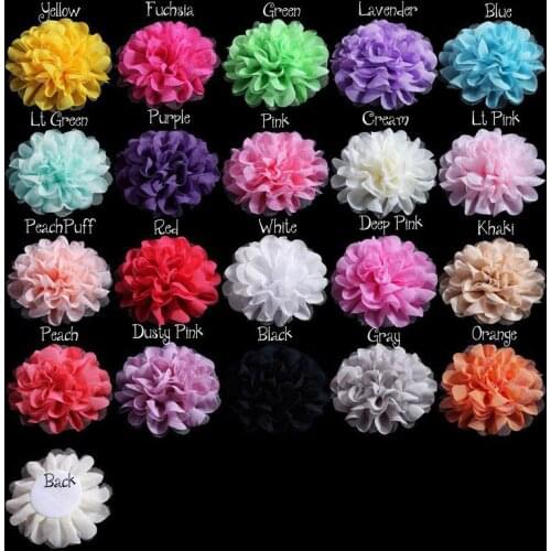 100 pcs/lot , 4.7 Inch Large Mesh Chiffon Flowers for DIY Hair Accessories