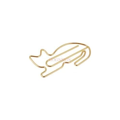 12pcs Golden kitten paper clip small pin fixed paper clip cute animal paper clip cartoon paper clip