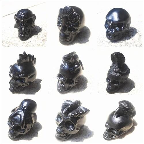 2-2.5 inch Crystal Skull Natural Obsidian Quartz Head Hand Carving Healing Gemstone Craft Home Decorative