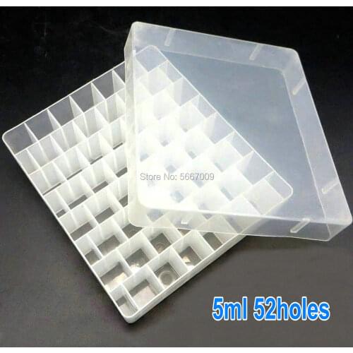 2pcs/lot 5ml 52holes Plastic frozen tube storage box lab Cryo freezing tube holder for experiment