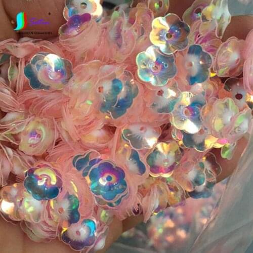 4/5/6/8/10mm Flower Golden Light Pink Three-dimensional Plum Beads DIY Clothes Shoes Bag Jewelry Accessories Sequins A0015F