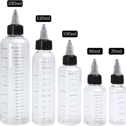 5Pcs 30/60/100/120/250Ml PET Plastic Dropper Bottles Empty E Juice Liquid Containers Refillable Oil Bottle With Screw Cap