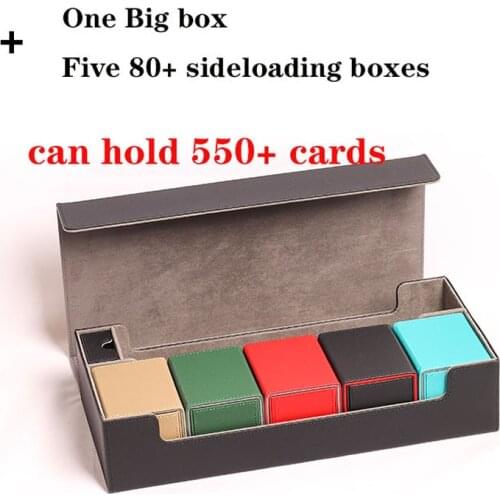550+ Large Black Card Case With Five Small Boxes Deck Box Storage Box For Board Game Cards MTG/TCG/PKM/PTCG/YGO Yugioh