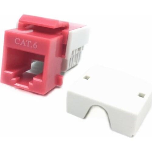 Cat6 UTP 90degree Keystone Jack Advanced Dual Type IDC Red Color Pass Fluke Unshielded Network Module Jack