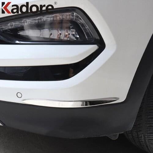 For Hyundai Tucson 2015 2016 2017 2018 Stainless Steel Car Front Rear Edge Side Bumper Corner Guard Decoration Strip Trim Frame