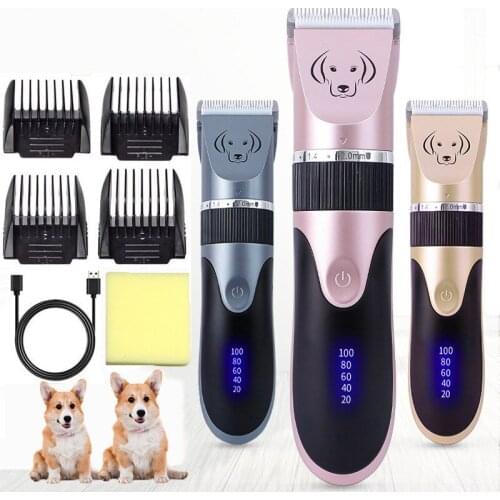 Electric Pet Clipper USB Rechargeable Dog Cat Hair Trimmer Clippers Haircut Machine Shaver Professional Animal Grooming Tool