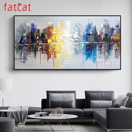 FATCAT Abstract colorful landscape Large Diy Diamond Painting Full square round drill 5d Diamond Embroidery Kit Mosaic AE2715