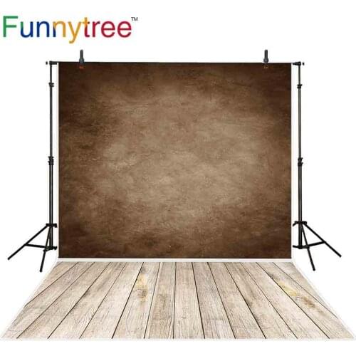 Funnytree photophone background old master brown wooden floor Solid color Character shooting studio photography backdrops