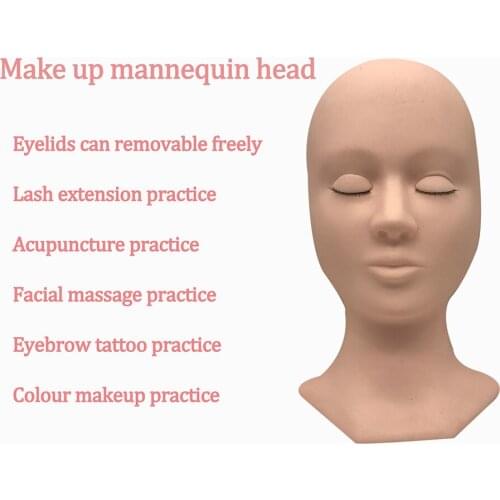 Mannequin Head For Lash Extension Training With Removable Eyelids Eyelash Salon Practice Head