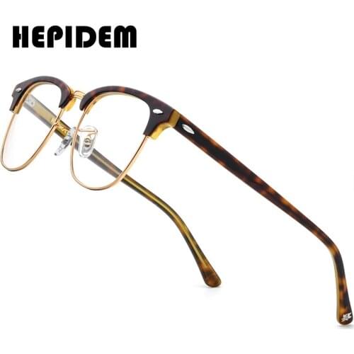 HEPIDEM Acetate Optical Eyeglasses Frame Women 2020 New Retro Vintage Round Glasses Prescription Spectacles Myopia Eyewear 9131