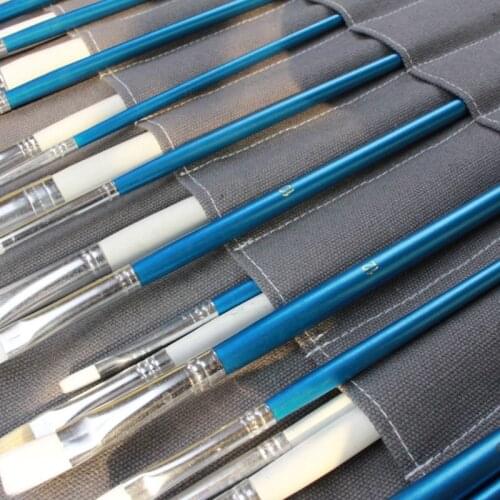 Canvas Roll-up Pencil Bag Paint Brushes Pencil Bag Roll Up Case 20 Holder Case Organizer Pouch Perfect Storage