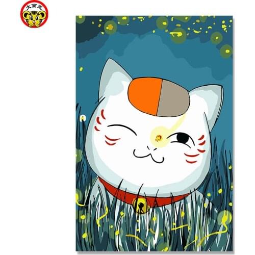 Painting by numbers art paint by number The Japanese anime Natsume yuujinchou Hayao Miyazaki DIY digital painting their colour d