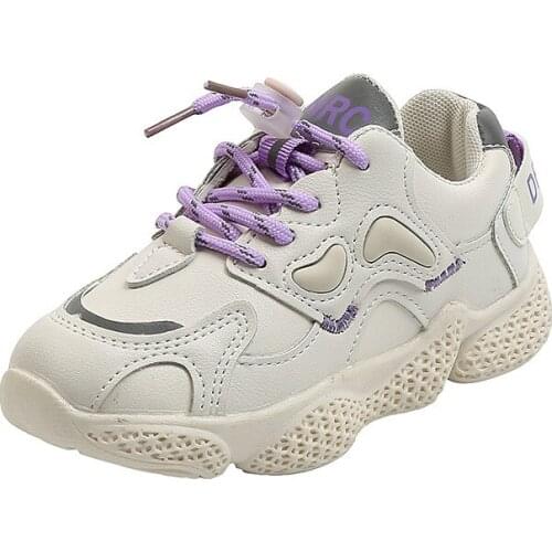 Spring children sports shoes boys front lace elastic buckle running shoes girls casual comfortable trendy clunky sneakers