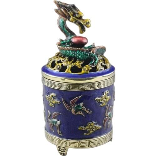 Cloisonne copper incense burner sandalwood burner blue flying dragon incense burner collection