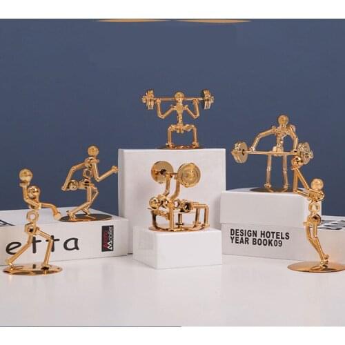Mini Metal Handmade Fitness Crafts Model Different Gym Post Home Decoration Furnishing Articles Retro Iron Metal Craft