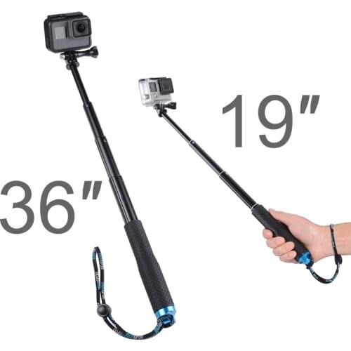 36/19 Inch Aluminum Selfie Sticks Self Handheld Pole Monopod Stick for GoPro Hero 9 8 7 6 5 Yi 4K Sjcam Eken Camera Accessory