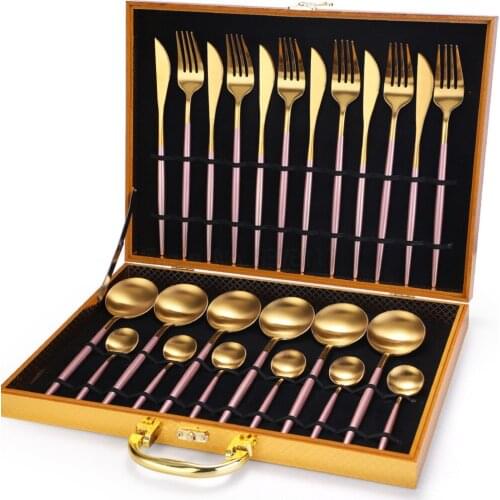 Dinnerware Set 304 Stainless Steel Black Gold Cutlery Set Knife Fork Set Flatware Tableware Silverware Drop Shipping