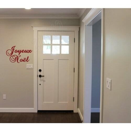 Joyeux Noel Merry Christmas French Quote Decal Living Room Decor Home Decal Winter Theme Removable Vinyl Art Wall Sticker B316