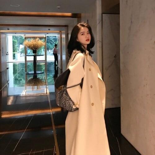 New Arrival Fashion Japanese thickened plaid Wool Coat Outerwear Female Long Woolen Overcoat Women Trench Coat