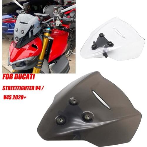 Smoke NEW Motorcycle Windscreen Windshield Viser Baffle VIsor Wind Deflectors For DUCATI Streetfighter V4 V4S V4 S 2020 2021