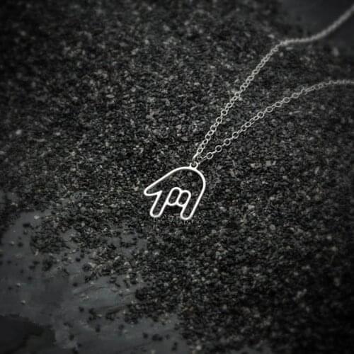 10 Hollow Tiny Rock Roll Hand Gestures victory Necklace ASL I Love You Sign Language Necklace Simple American Rock on Necklaces
