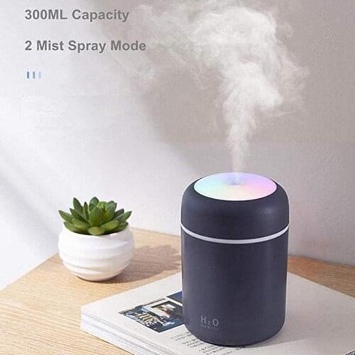 Portable Mini Humidifier 300ml Cool Mist Humidifier with Night Light Liquid air freshener