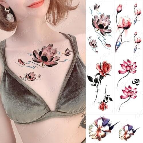 Waterproof Temporary Tattoo Sticker Lion Rose Crown Skull Tatto Arm Wolf Cross Wild Animals Body Art Arm Fake Sleeve Tatoo Women