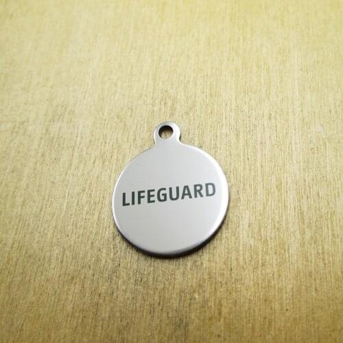 10pcs/lot-Lifeguard stainless steel charms Laser Engraved DIY Charms Pendants