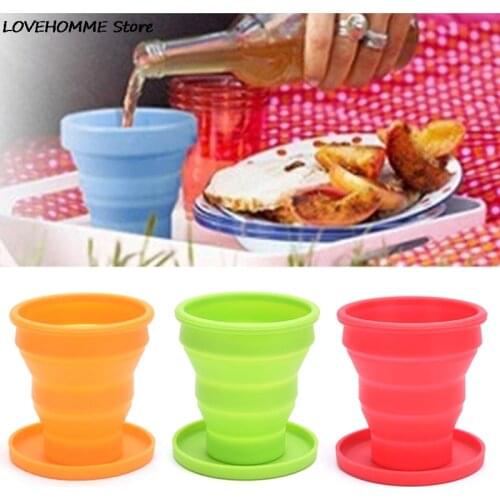 Portable Silicone Folding Cup Telescopic Drinking Collapsible Travel Camping Cup