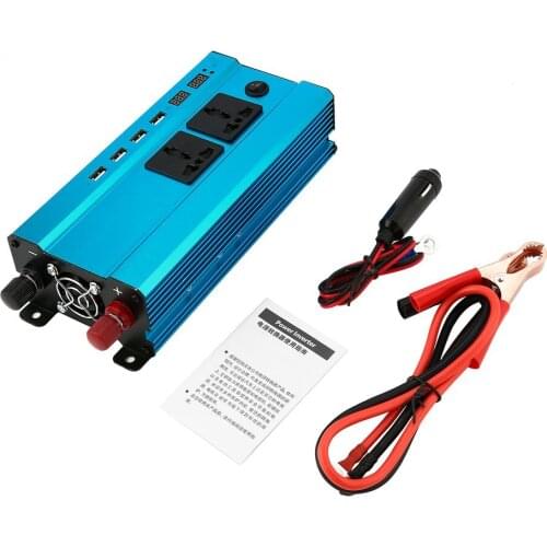 Professional 4000W Power Inverter DC to AC Home Fan Cooling Car Converter for Household Appliances 4 USB Power Ports