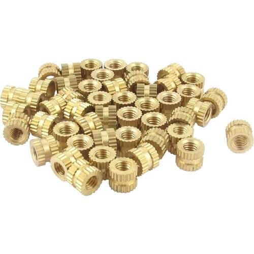 Injection Molding 3mm x 5mm x 4mm Fittings Knurl Thread Inserts 50 Pcs