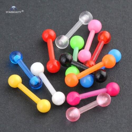 3 pcs/lot Candy Color Barbell Earring Ear Nail Bone Ear Piercing Labret Helix Piercing Tragus Eyebrow Pircing 16G Body Jewelry