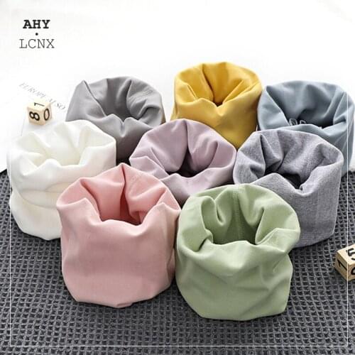 Solid Color Children Scarf Cotton Baby Scarf For Boys Girls Kids Cotton Autumn Winter Baby Ring Scarves O Ring Toddler Muffler