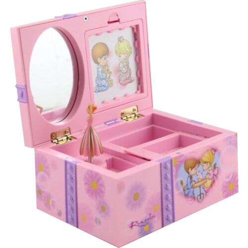 1pc Girl Jewelry Box Organizer Cute Music Dancing Girl Casket Jewelry Storage Box Organizer Case For Girl Woman (Random Color)