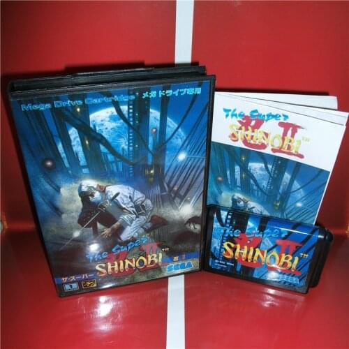The Super Shinobi 2 Japan Cover with box and manual For Sega Megadrive Genesis Video Game Console 16 bit MD card