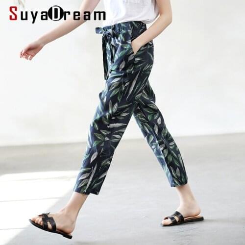 SuyaDream Women's Linen Trousers