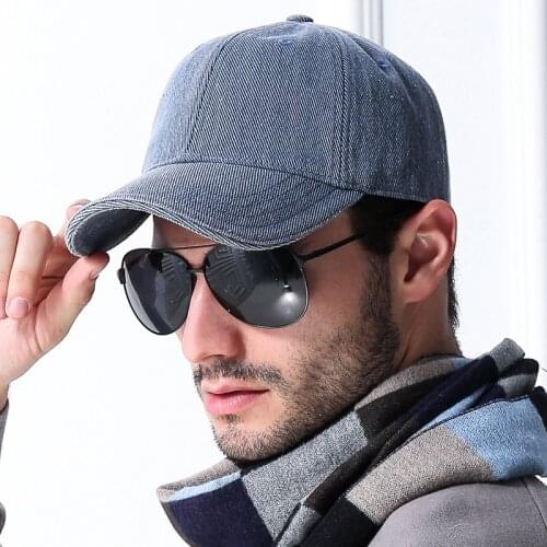 High End 100% Cotton Male Four Seasons Casual Hats Men and Women Big Size Do Old Denim Baseball Caps 56-62cm