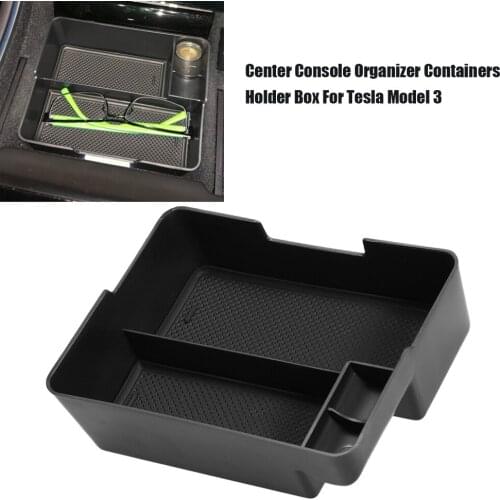 Car Armrest Box Storage Center Console Organizer Containers Holder Box For Tesla Model 3 2017-2019