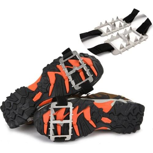 10 Teeth Climbing Crampons for outdoor winter Walk Ice Fishing Snow Shoes Antiskid Shoes Manganese Steel Shoe Covers