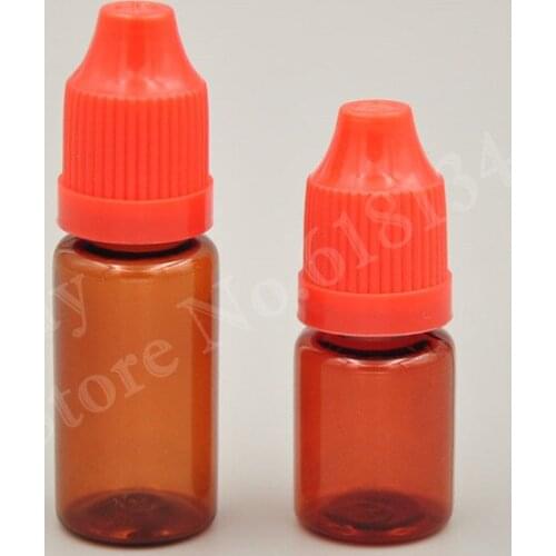 100pcs 5ml 10ml sample amber color bottle 15ml 30ml luxury e liquid brown dropper bottle with child resistant lid